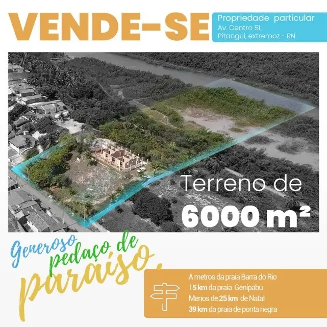 Foto 1 de Lote/Terreno à venda, 6000m² em Centro, Extremoz