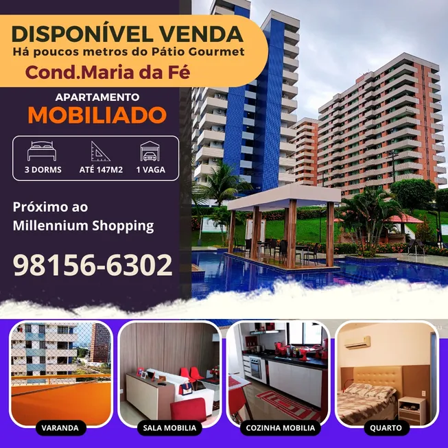 Foto 1 de Apartamento com 3 Quartos à venda, 147m² em São Geraldo, Manaus