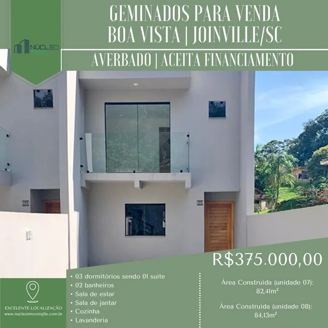 Foto 1 de Sobrado com 3 Quartos à venda, 82m² em Boa Vista, Joinville