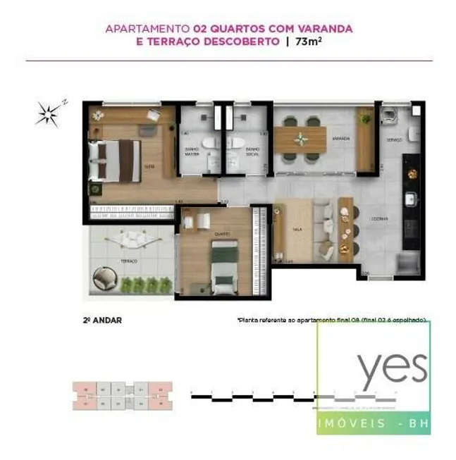 Foto 1 de Apartamento com 2 Quartos à venda, 73m² em Vale do Sereno, Nova Lima