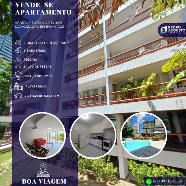 Foto 1 de Apartamento com 3 Quartos à venda, 115m² em Boa Viagem, Recife