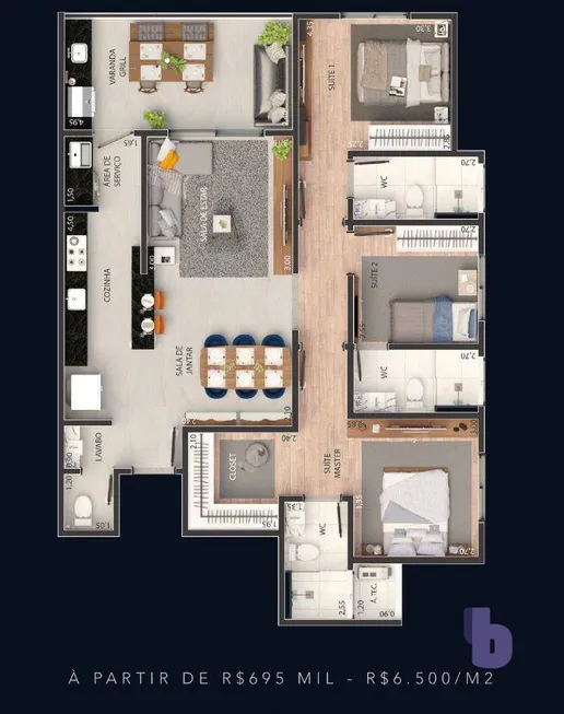 Foto 1 de Apartamento com 3 Quartos à venda, 108m² em Vila Lucy, Sorocaba