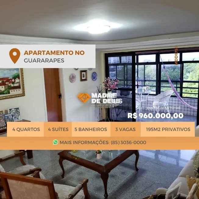 Foto 1 de Apartamento com 4 Quartos à venda, 195m² em Guararapes, Fortaleza