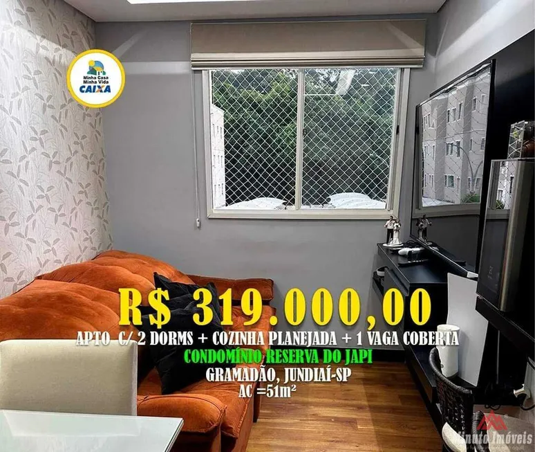 Foto 1 de Apartamento com 2 Quartos à venda, 51m² em Recanto IV Centenário, Jundiaí