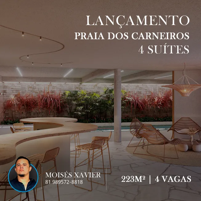 Foto 1 de Casa de Condomínio com 4 Quartos à venda, 223m² em Praia dos Carneiros, Tamandare