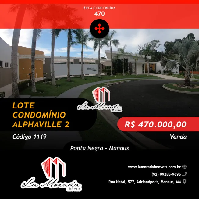 Foto 1 de Lote/Terreno à venda, 470m² em Ponta Negra, Manaus