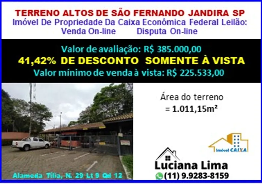 Foto 1 de Lote/Terreno com 1 Quarto à venda, 1011m² em Altos de São Fernando, Jandira