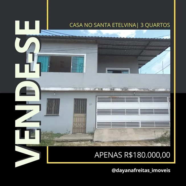 Foto 1 de Casa com 3 Quartos à venda, 160m² em Santa Etelvina, Manaus