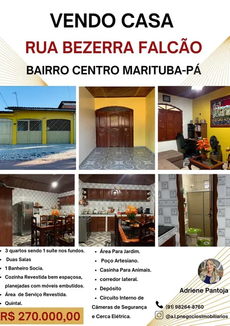 Foto 1 de Casa com 3 Quartos à venda, 70m² em Centro, Marituba