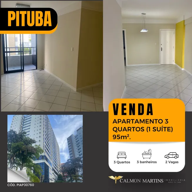 Foto 1 de Apartamento com 3 Quartos à venda, 95m² em Pituba, Salvador