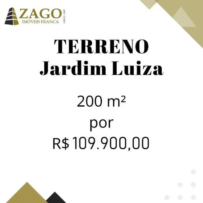 Foto 1 de Lote/Terreno à venda, 200m² em Jardim Luiza II, Franca