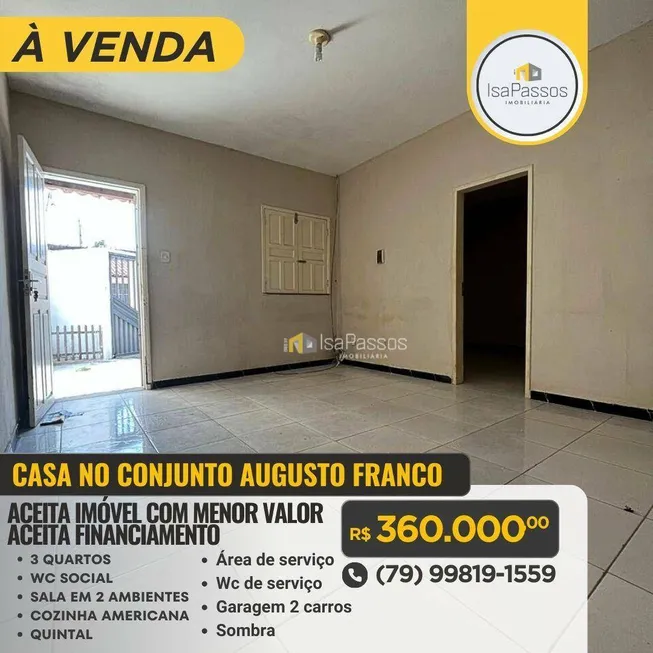 Foto 1 de Casa com 3 Quartos à venda, 160m² em Siqueira Campos, Aracaju