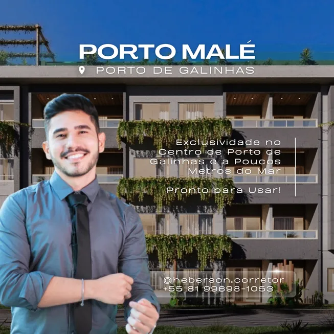 Foto 1 de Apartamento com 1 Quarto à venda, 30m² em Porto de Galinhas, Ipojuca