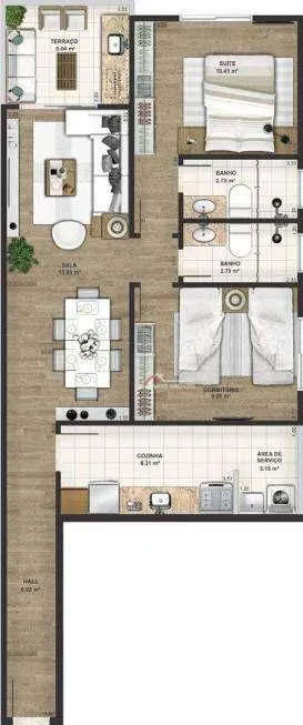 Foto 1 de Apartamento com 2 Quartos à venda, 69m² em Itararé, São Vicente