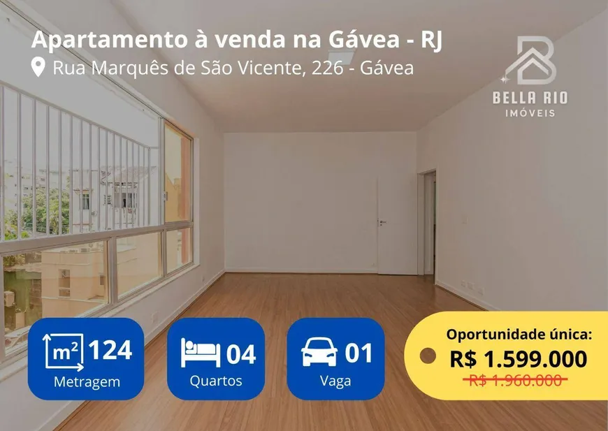 Foto 1 de Apartamento com 4 Quartos à venda, 124m² em Gávea, Rio de Janeiro