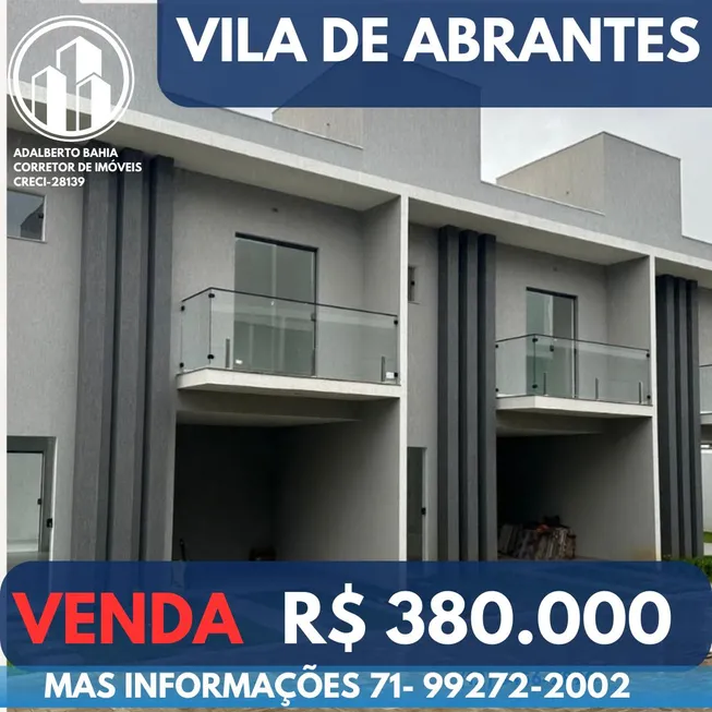 Foto 1 de Casa de Condomínio com 3 Quartos à venda, 100m² em Abrantes, Camaçari