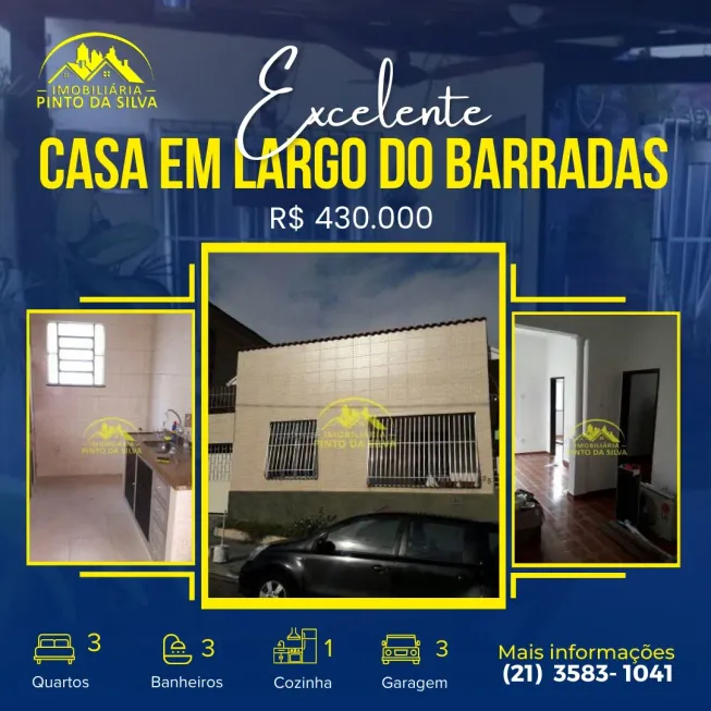 Foto 1 de Casa com 3 Quartos à venda, 90m² em Largo do Barradas, Niterói