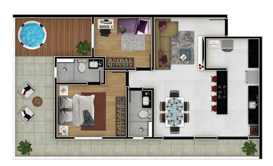 Foto 1 de Apartamento com 2 Quartos à venda, 96m² em Caiçaras, Belo Horizonte
