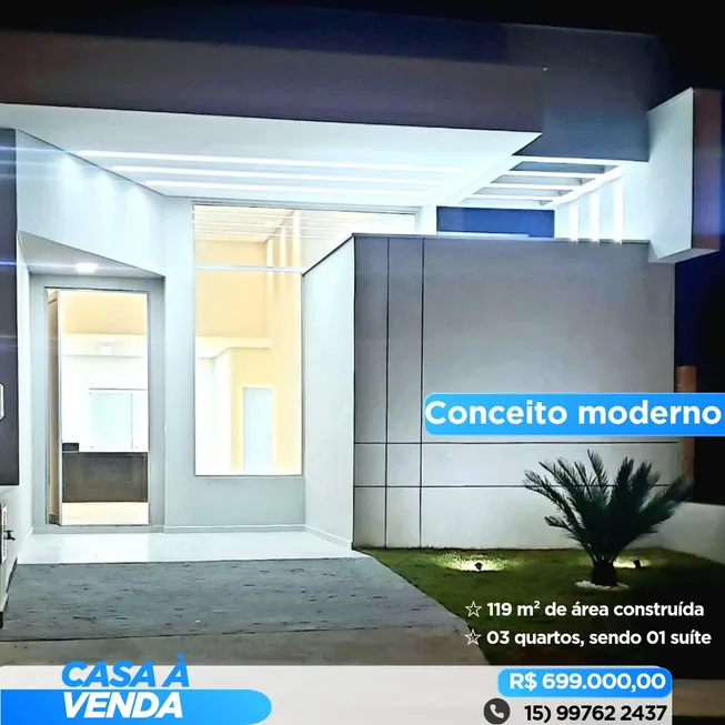 Foto 1 de Casa de Condomínio com 3 Quartos à venda, 119m² em Jardim Santa Esmeralda, Sorocaba