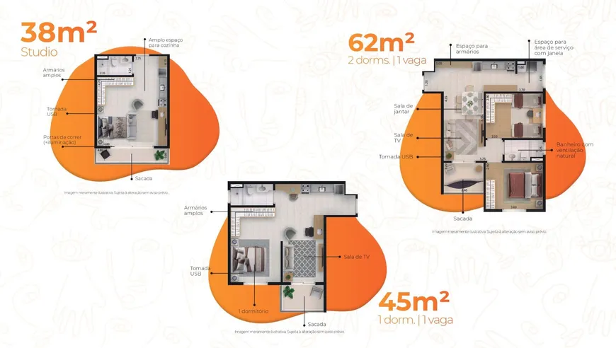 Foto 1 de Apartamento com 1 Quarto à venda, 45m² em  Lavadouro de Areia, Taubaté