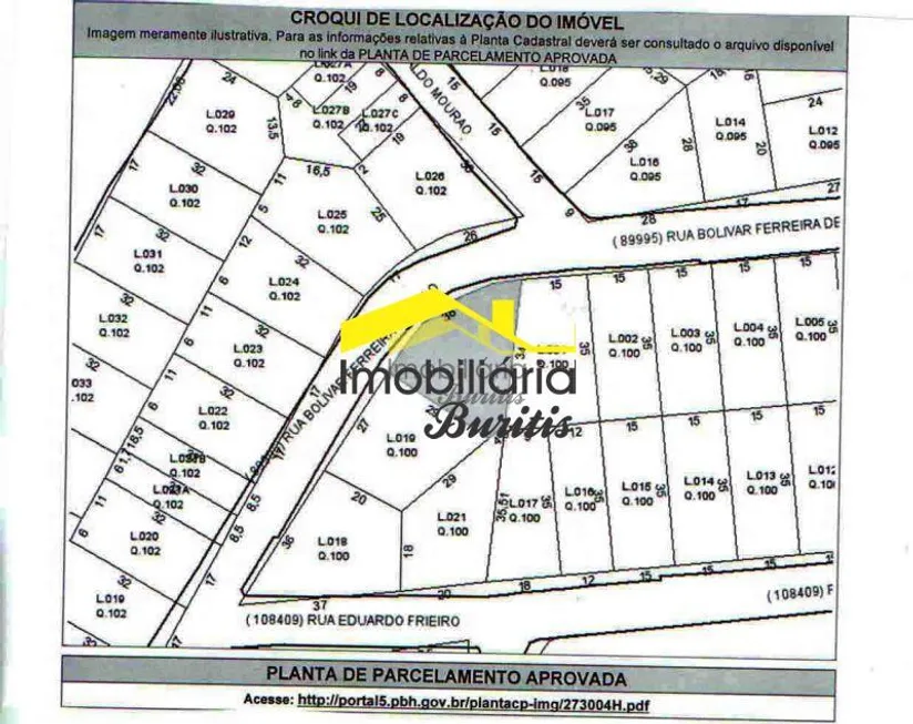 Foto 1 de Lote/Terreno à venda, 646m² em Buritis, Belo Horizonte