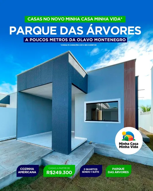 Foto 1 de Casa com 2 Quartos à venda, 70m² em Parque das Árvores, Parnamirim