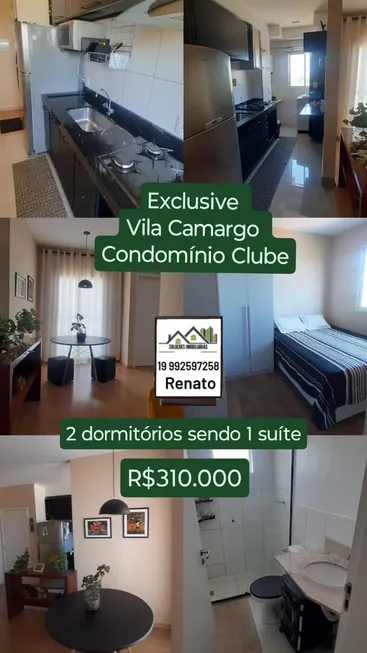 Foto 1 de Apartamento com 2 Quartos à venda, 52m² em Vila Camargo, Limeira