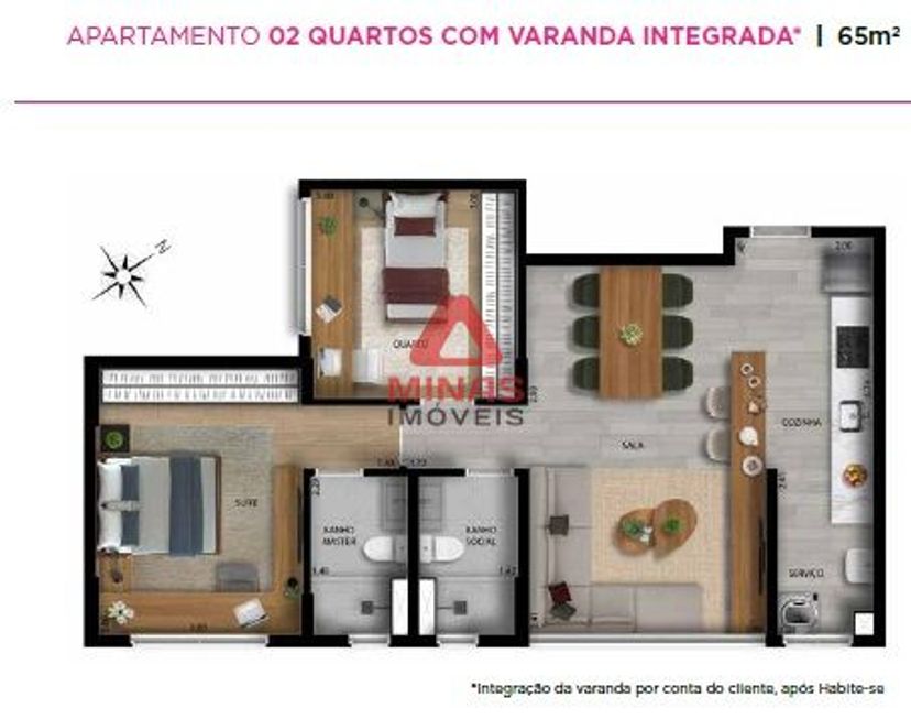 Apartamentos com 1 quarto à venda em Vale do Sereno, Nova Lima, MG