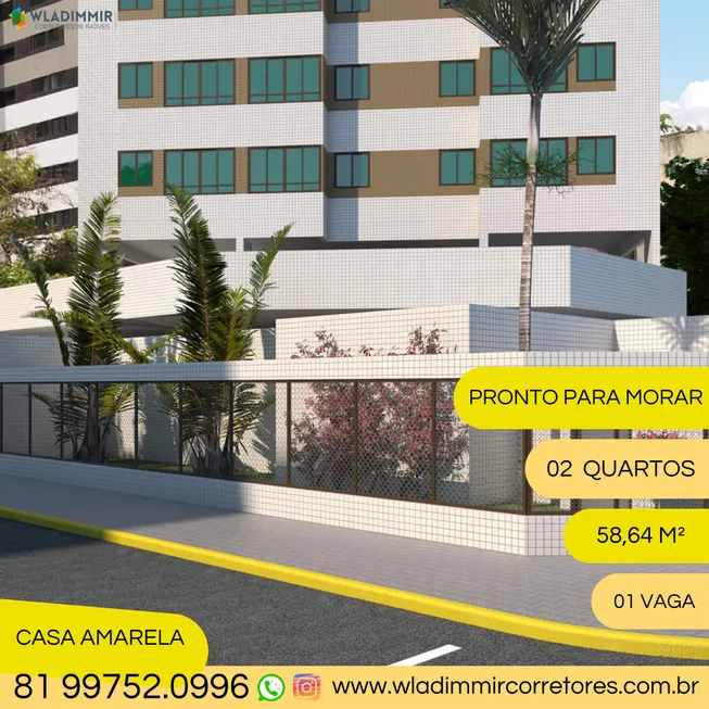 Foto 1 de Apartamento com 2 Quartos à venda, 57m² em Casa Amarela, Recife