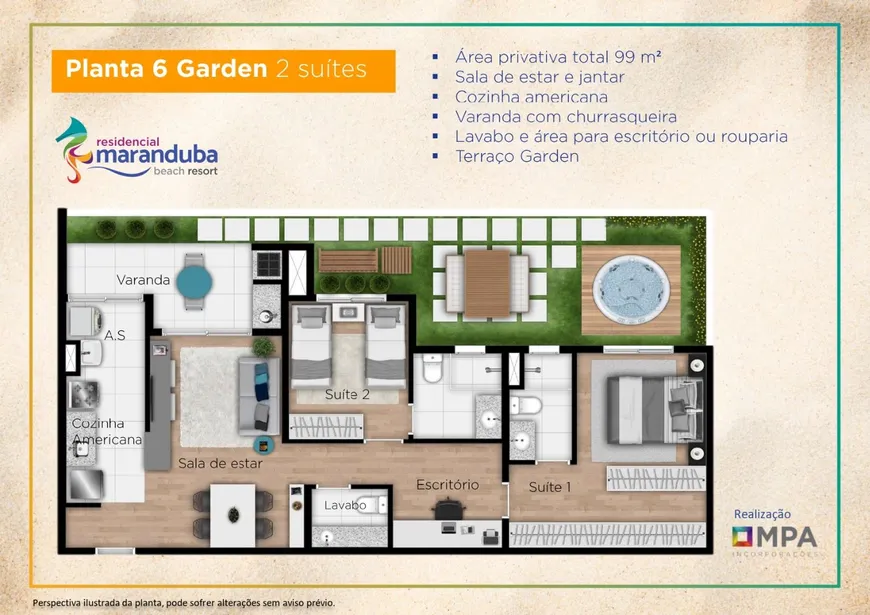 Foto 1 de Apartamento com 2 Quartos à venda, 99m² em Praia do Sapê, Ubatuba