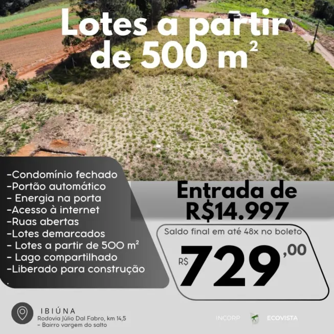 Foto 1 de Lote/Terreno com 1 Quarto à venda, 500m² em Vargem do Salto, Ibiúna