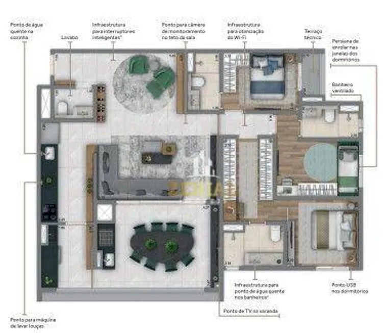 Foto 1 de Apartamento com 3 Quartos à venda, 126m² em Móoca, São Paulo