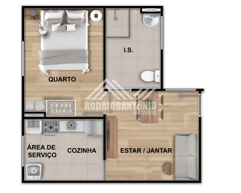 Foto 1 de Apartamento com 2 Quartos à venda, 43m² em Belvedere, Montes Claros