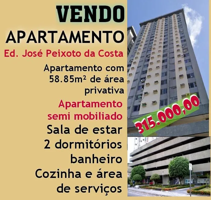 Foto 1 de Apartamento com 2 Quartos à venda, 59m² em Campina, Belém