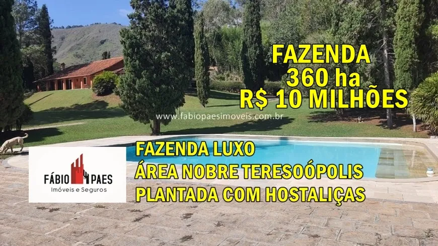 Foto 1 de Fazenda/Sítio com 10 Quartos à venda, 3600000m² em Area Rural de Teresopolis, Teresópolis