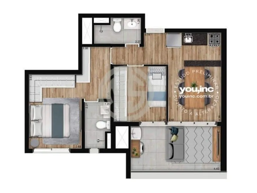 Foto 1 de Apartamento com 2 Quartos à venda, 58m² em Santo Amaro, São Paulo