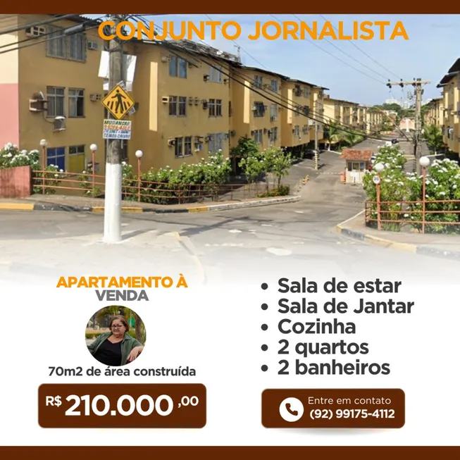 Foto 1 de Apartamento com 1 Quarto à venda, 70m² em Chapada, Manaus