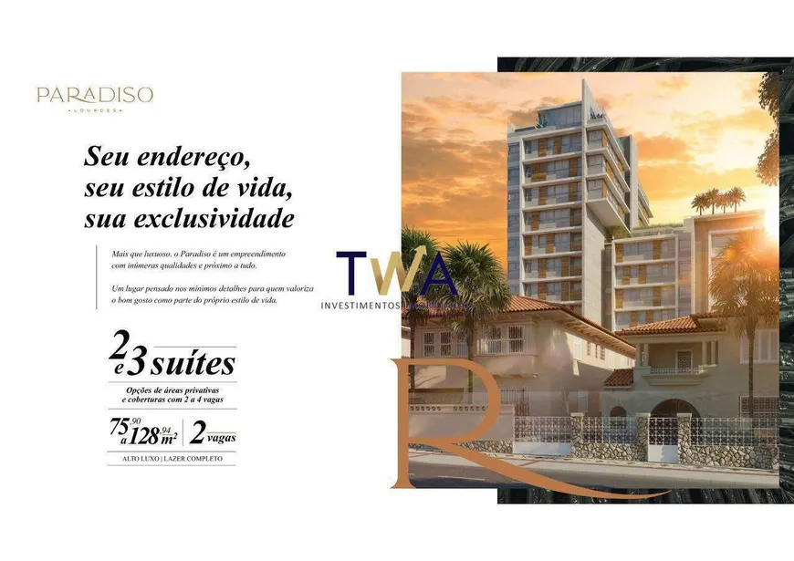 Foto 1 de Apartamento com 2 Quartos à venda, 77m² em Lourdes, Belo Horizonte