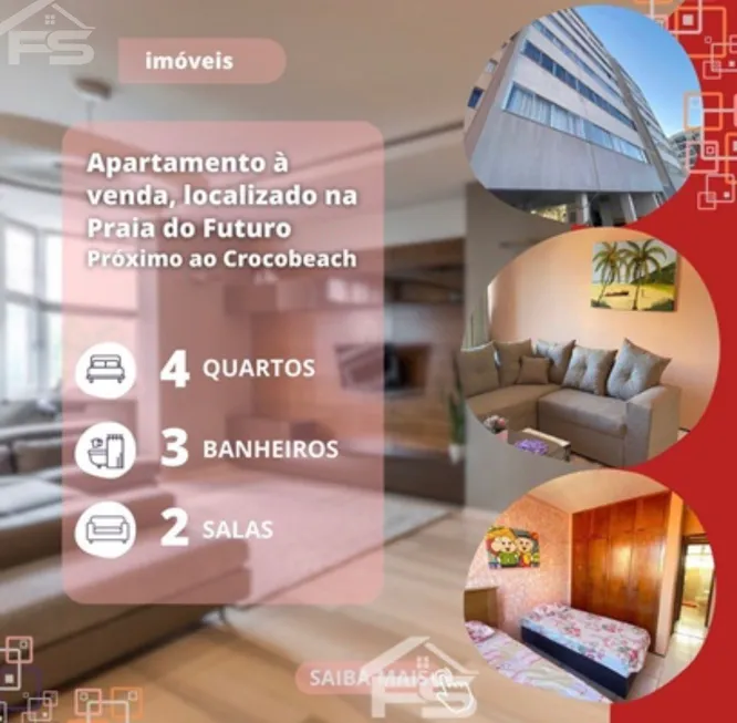 Foto 1 de Flat com 4 Quartos à venda, 109m² em Vicente Pinzon, Fortaleza