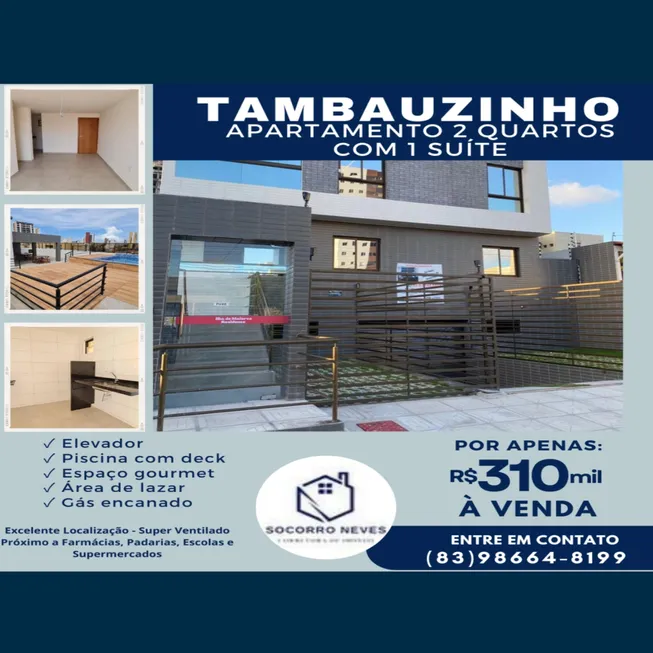 Foto 1 de Apartamento com 2 Quartos à venda, 60m² em Tambauzinho, João Pessoa