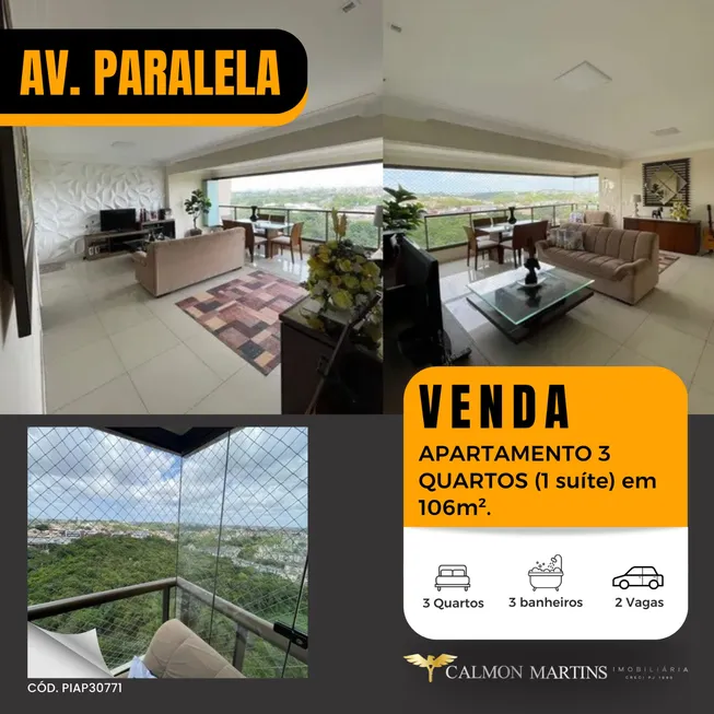 Foto 1 de Apartamento com 3 Quartos à venda, 106m² em Trobogy, Salvador