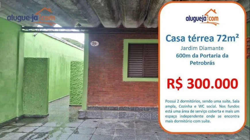 Foto 1 de Casa com 2 Quartos à venda, 72m² em Jardim Diamante, São José dos Campos