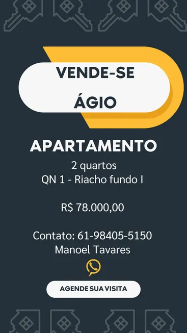 Foto 1 de Apartamento com 2 Quartos à venda, 45m² em Riacho Fundo I, Brasília