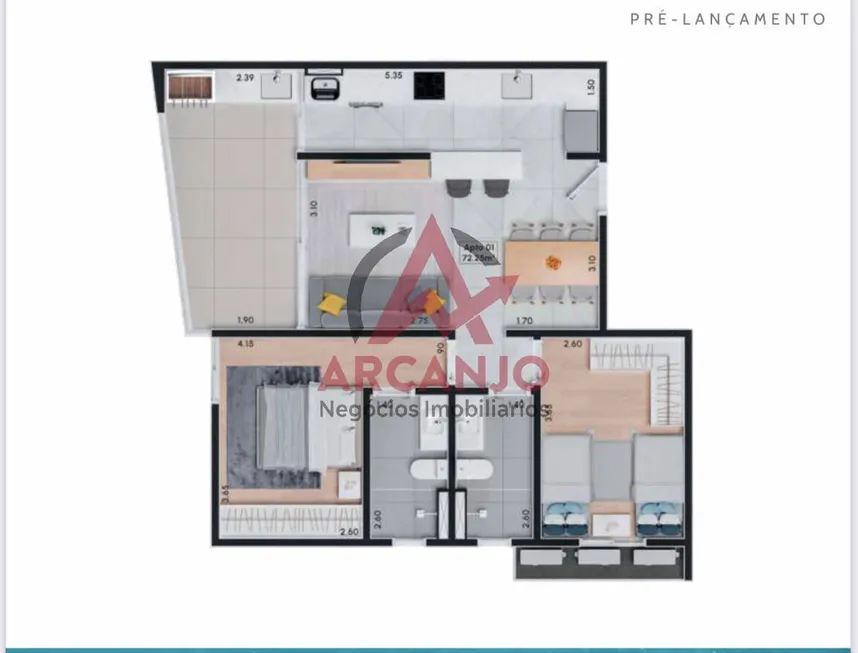 Foto 1 de Apartamento com 2 Quartos à venda, 75m² em Indaiá, Caraguatatuba