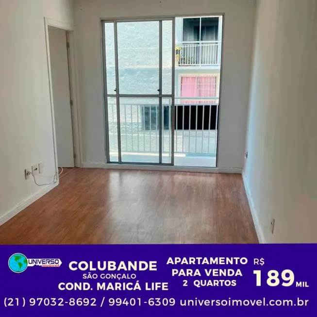 Foto 1 de Apartamento com 2 Quartos à venda, 56m² em Colubandê, São Gonçalo