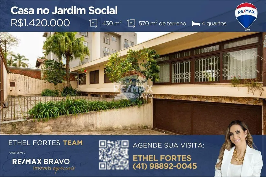 Foto 1 de Casa com 6 Quartos à venda, 430m² em Jardim Social, Curitiba