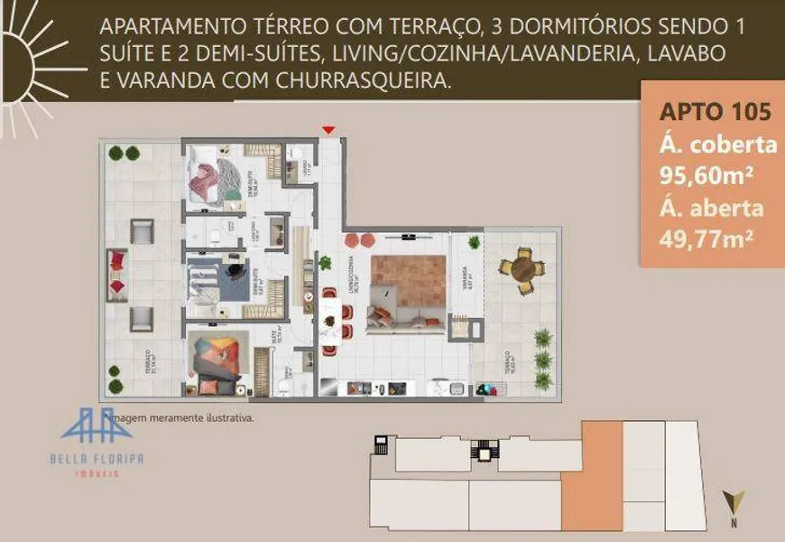 Foto 1 de Apartamento com 3 Quartos à venda, 96m² em Ingleses do Rio Vermelho, Florianópolis