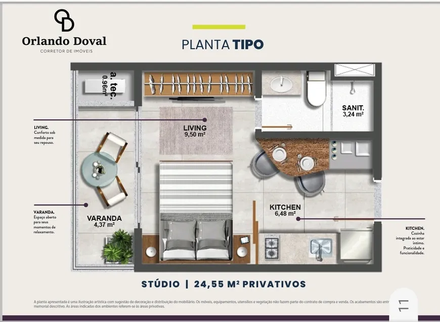 Foto 1 de Apartamento com 1 Quarto à venda, 25m² em Caminho Das Árvores, Salvador