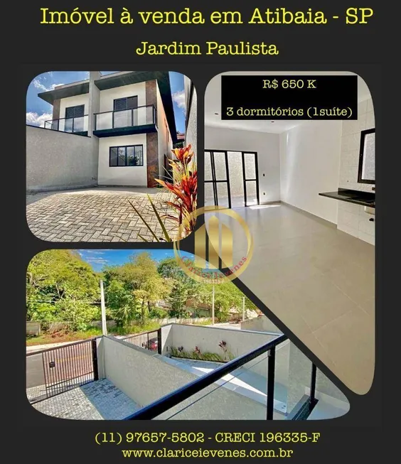 Foto 1 de Casa com 3 Quartos à venda, 106m² em Jardim Paulista, Atibaia