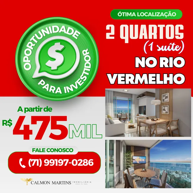 Foto 1 de Apartamento com 2 Quartos à venda, 57m² em Rio Vermelho, Salvador